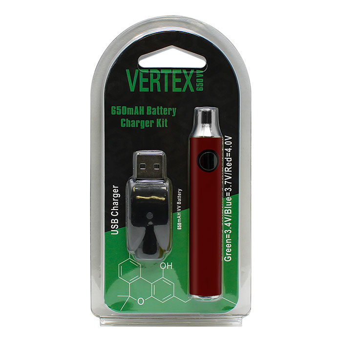 510 Red Vertex 650 Mah Battery