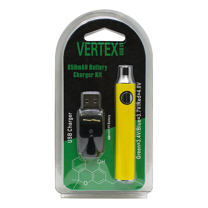 510 Yellow Vertex 650 Mah Battery