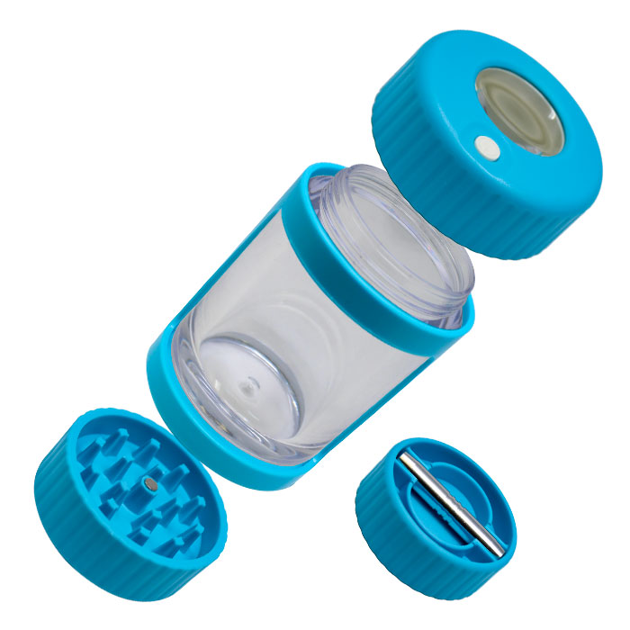 Sky Blue Cookies Led Stash Can with Grinder