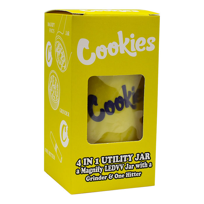 Yellow Cookies Led Stash Can with Grinder