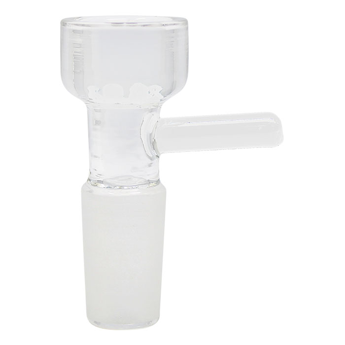 WHITE  IN BUILT SCREEN GLASS BOWL WITH HANDLE 14 MM