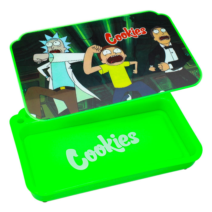 Light Green Cookies Led Rolling Tray With Lid