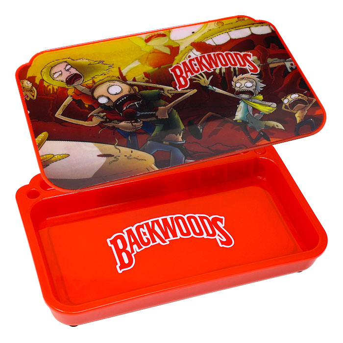 Red Backwoods Led Rolling Tray With Lid