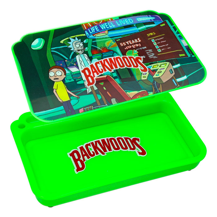 Light Green Backwoods Led Rolling Tray With Lid