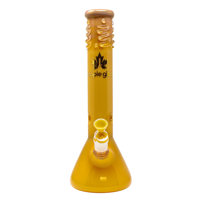 Maple Glass Jade Yellow Beaker Bong 14 Inches