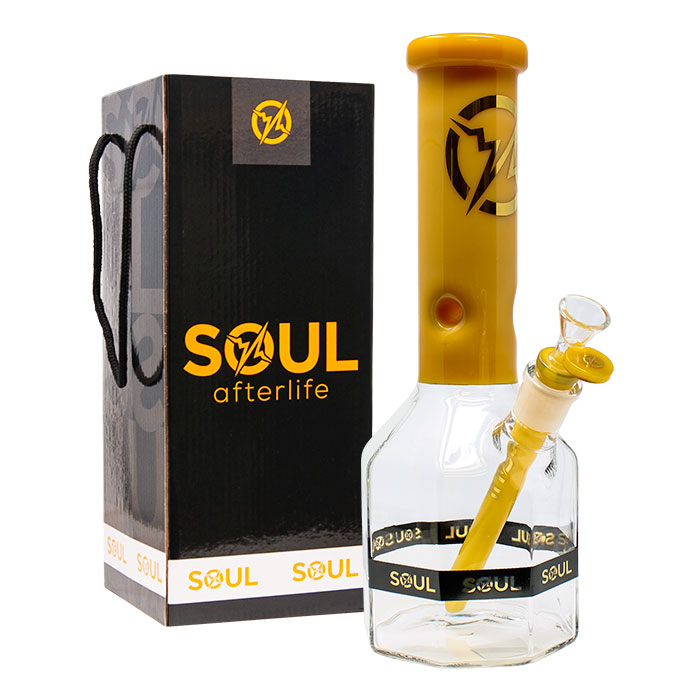Jade Yellow Afterlife Series 12 Inches Octagon Bong By Soul Glass