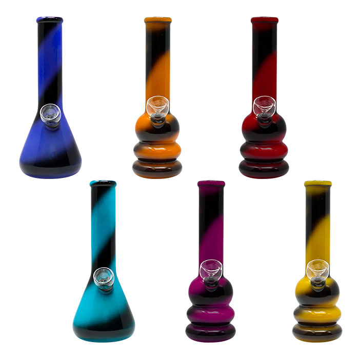 Frosted Striped Bongs 7 Inches
