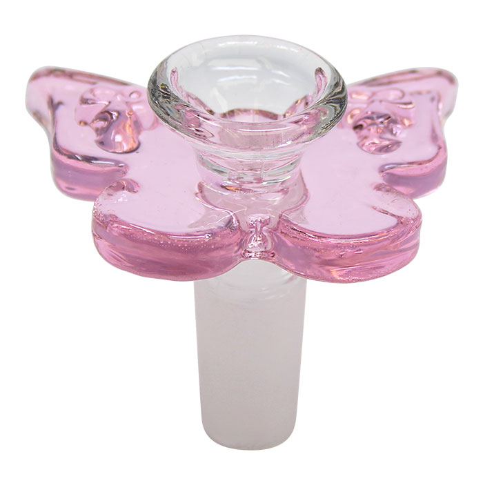 Pink Glass Butterfly Bowl 14 Mm