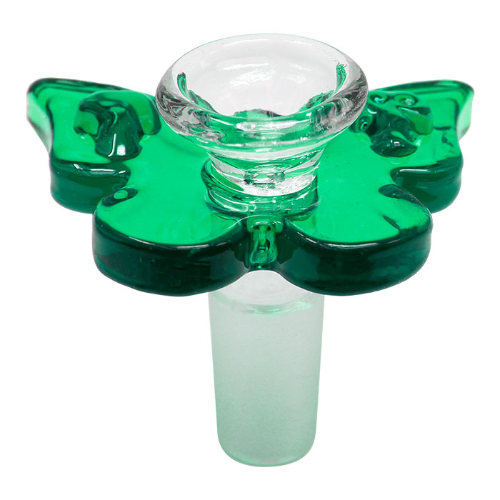 Green Glass Butterfly Bowl 14 Mm