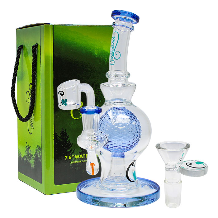 Cannatonik Blue Sphere In Sphere Bong and Dab Rig