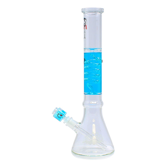 Blue Blizzard Series Freezable Bong 16 Inches By Cannatonik