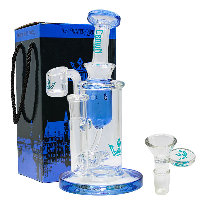 Blue Crown Glass Bong and Dab Rig
