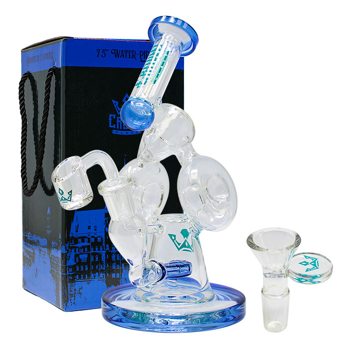 Blue Crown Glass Bong and Dab Rig