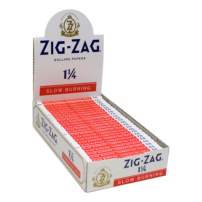Zig Zag Slow Burning 1.25 Rolling Paper Display of 25