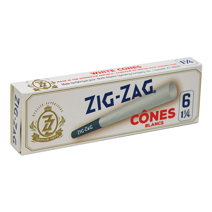 Zig Zag 1.25 White Cones Display of 24