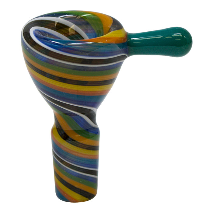 Premium Green lined Glass Bowl 14mm with handle