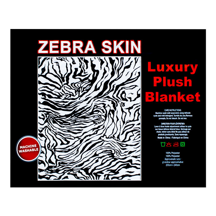 Zebra Skin Queen Plush Blanket