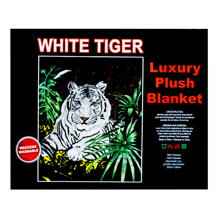 White Tiger Queen Plush Blanket