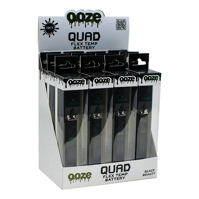 OOZE Black Quad Flex Temp Battery Display of 12
