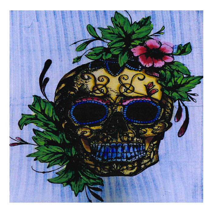 Cotton Rainbow Day of The Dead Vintage Gothic Print Wall Flag