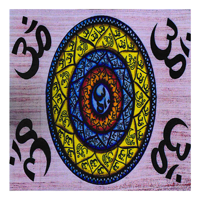 Celtic Trinity Knot Om Shanti on Lotus in Sanskrit on  Pink Cotton Flag