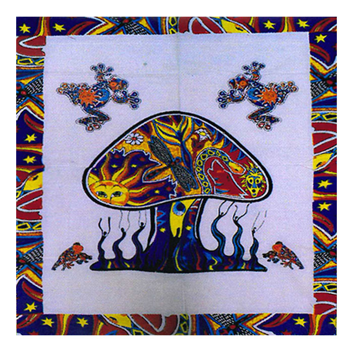 Frogs Magic Shrooms Psychedelic Mushroom Cotton Flag