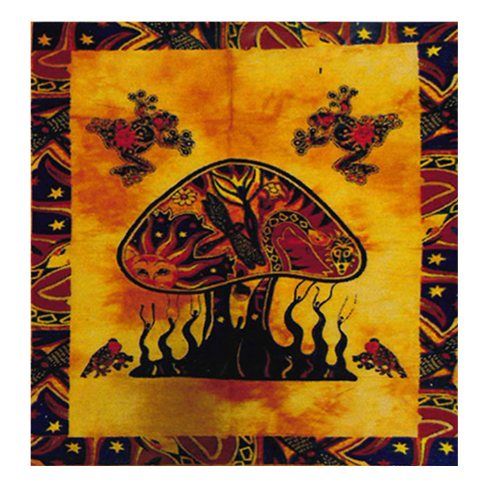 Orange Frogs Magic Shrooms Psychedelic Mushroom Cotton Flag