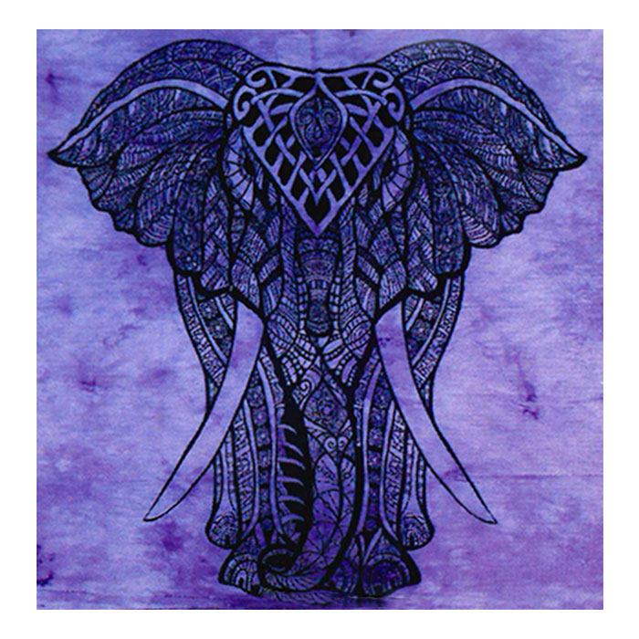 Purple Bohemian Indian Psychedelic Elephant Flag