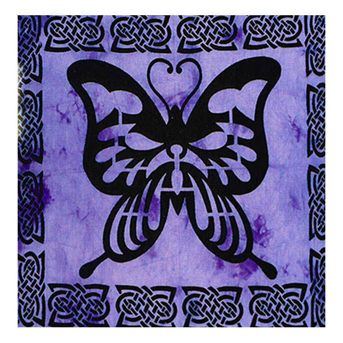 Purple Psychedelic Monarch Butterfly Cotton Flag