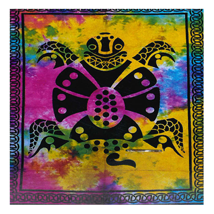 Tie Dye Psychedelic Upside Down Turtle Cotton Flag
