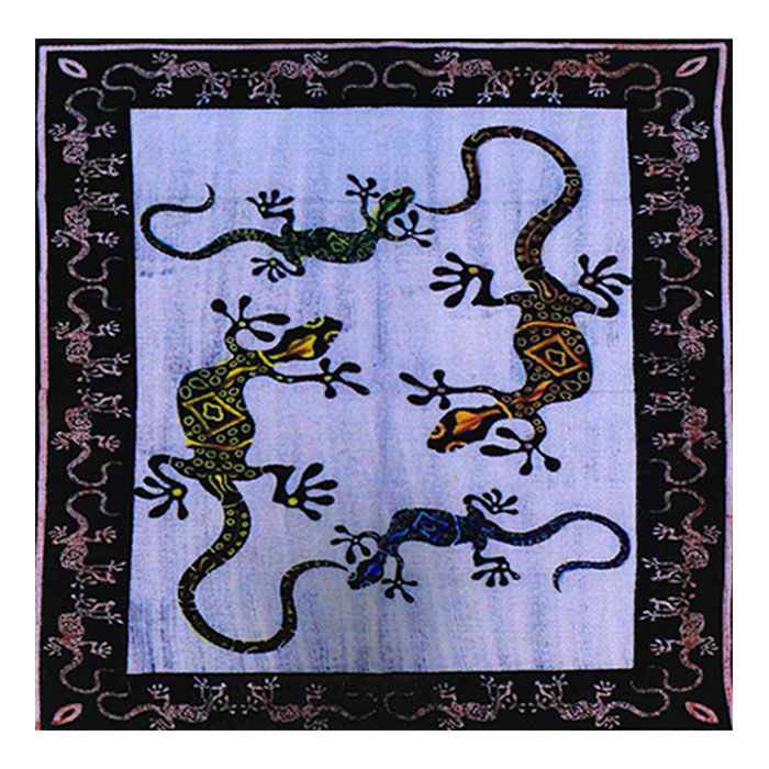 Boho Motifs on Lizards Cotton Flag