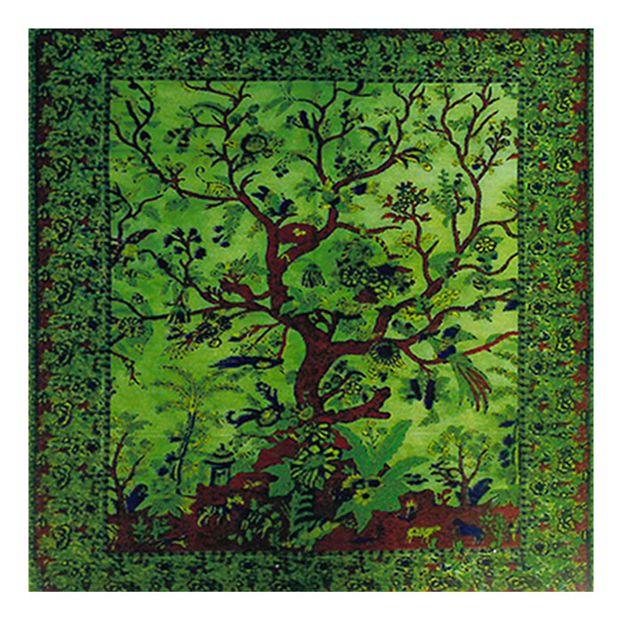 Green Psychedelic Tree of Life Flag