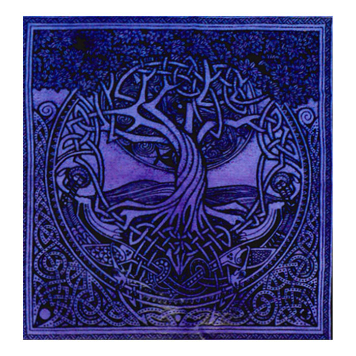 Purple Hippie Trippy Celtic Tree of Life Flag
