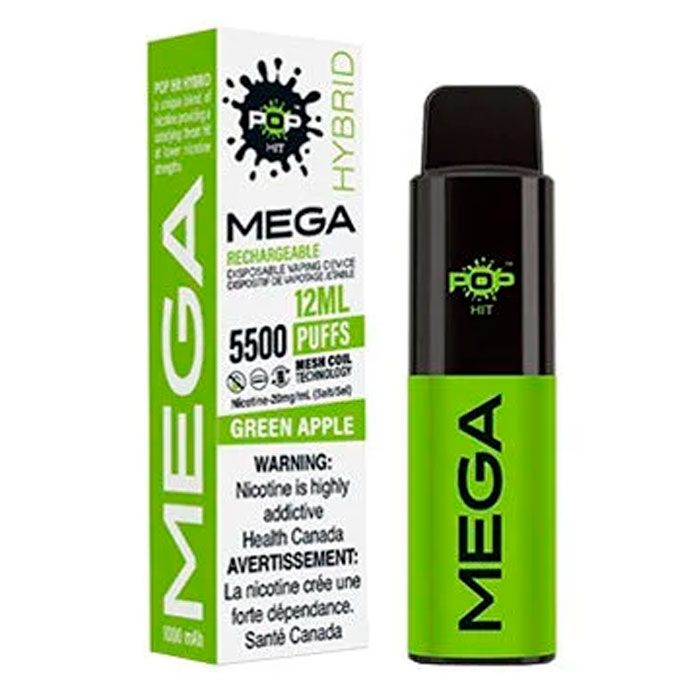 Pop Hybrid Mega Mesh 5500 Puff Green Apple