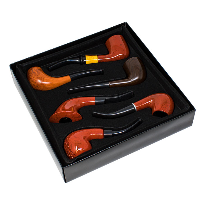 Wood and Resin Pipe Display of 6