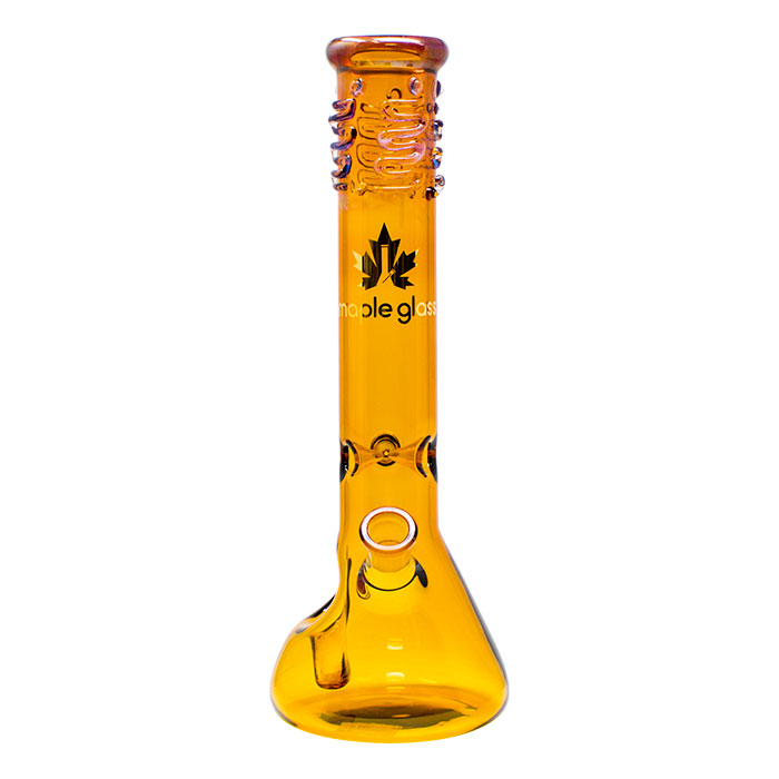 Fire Starter Gold Beaker Bong 14 Inches By Maple Glass