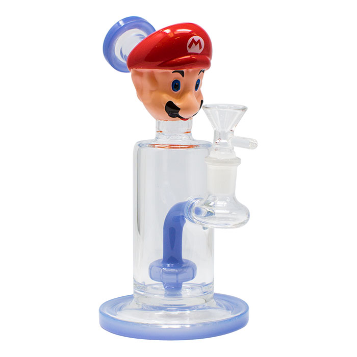 Mario Faced Medium Glass Bong 8 Inches