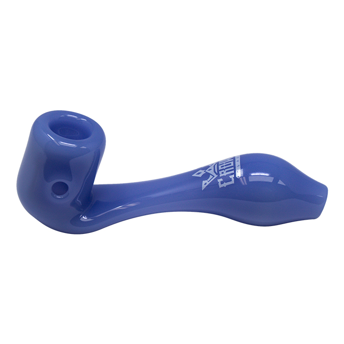 Jade Blue Crown Glass Sherlock Pipe 6 Inches