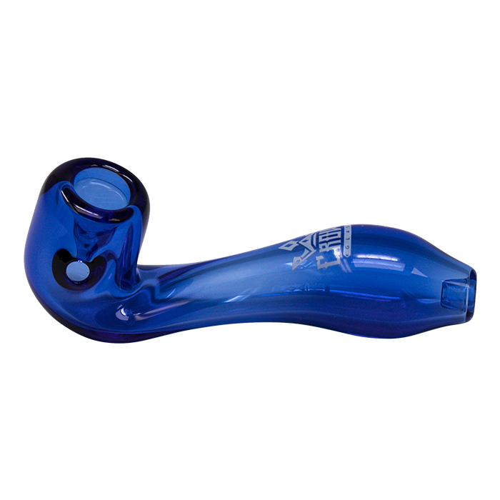 Sky Blue Crown Glass Sherlock Pipe 6 Inches