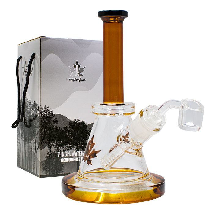 The Wild Series 7 Inches Amber Dab Rig by Maple Glass