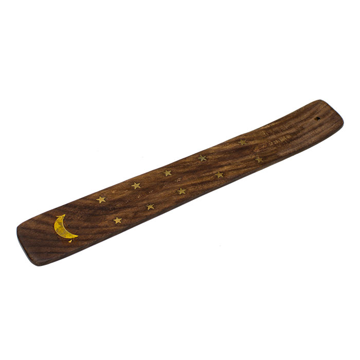 Moon Brass and Wood Incense Holders
