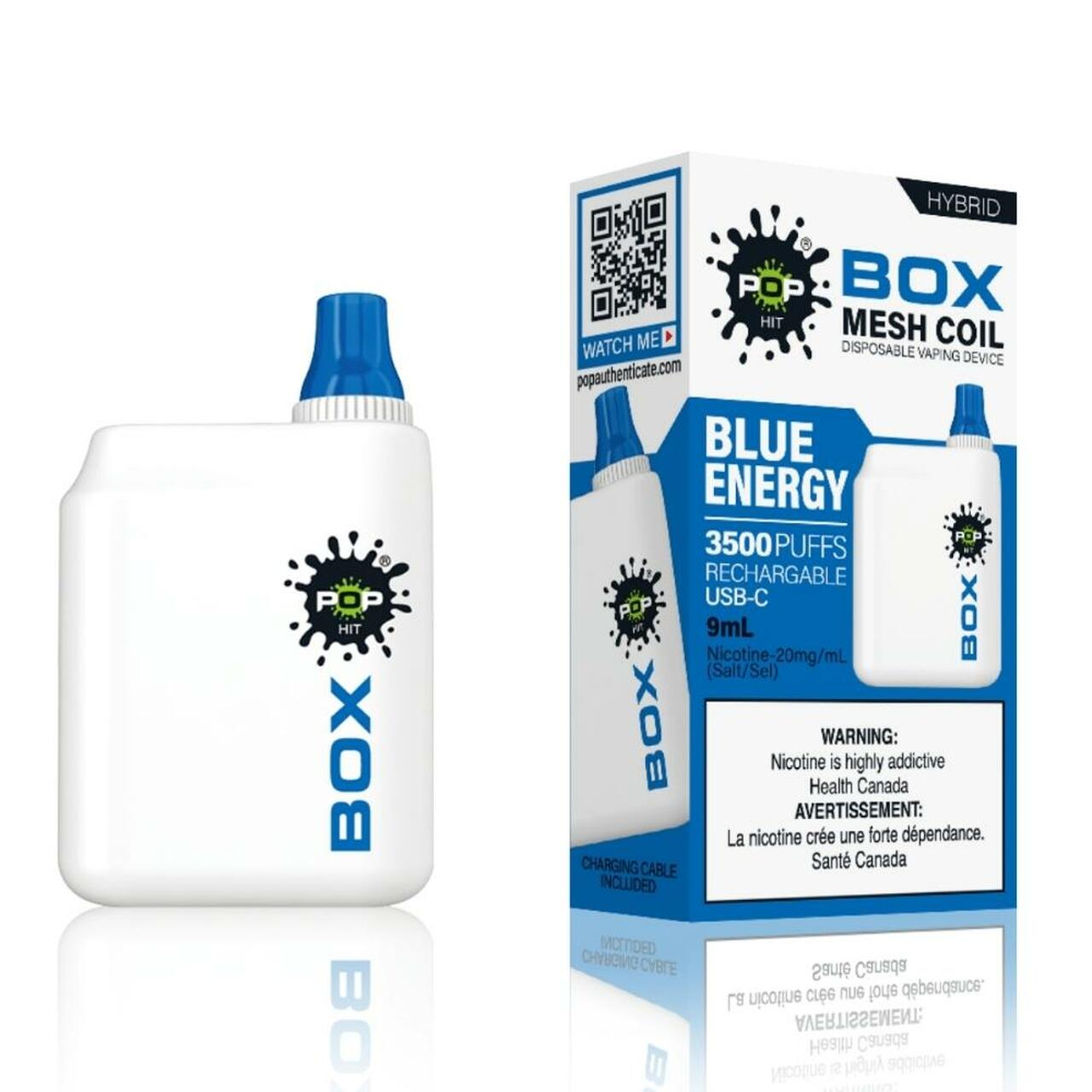 Blue Energy Pop Hybrid Box 3500 Puff Rechargeable Vape Device