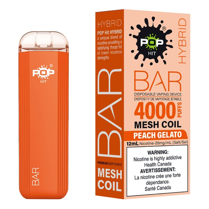 Peach Gelato Pop Hybrid Bar 4000 Puff Disposable Vape