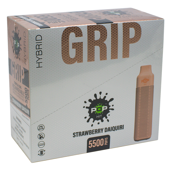 Strawberry Daiquiri Pop Hybrid Grip 5500 Puff Rechargeable Vape Display of 10