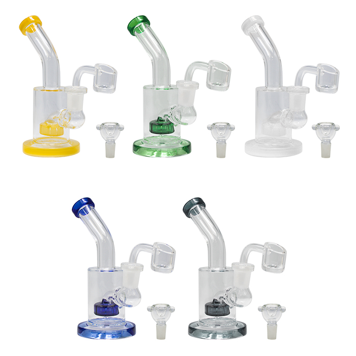 Assorted Color Small Colorado 6 Inches Glass Dab Rig and Bong