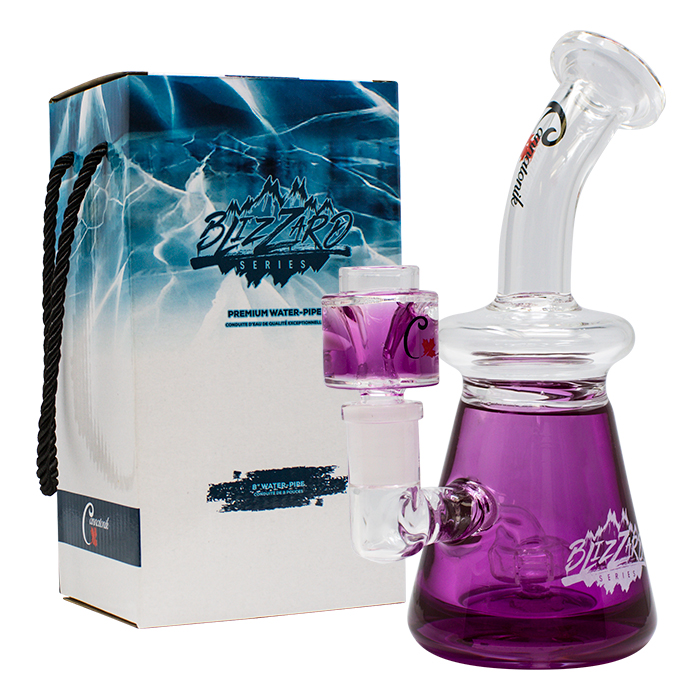 Purple Blizzard Series Freezable 8 Inches Premium Glass Bongs by Cannatonik