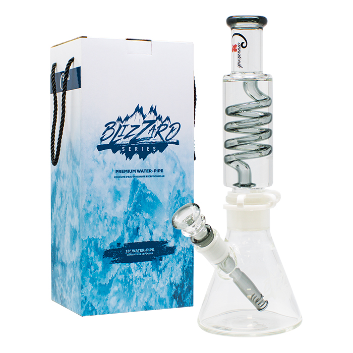 Grey Blizzard Series Freezable 13 Inches Glass Bong by Cannatonik