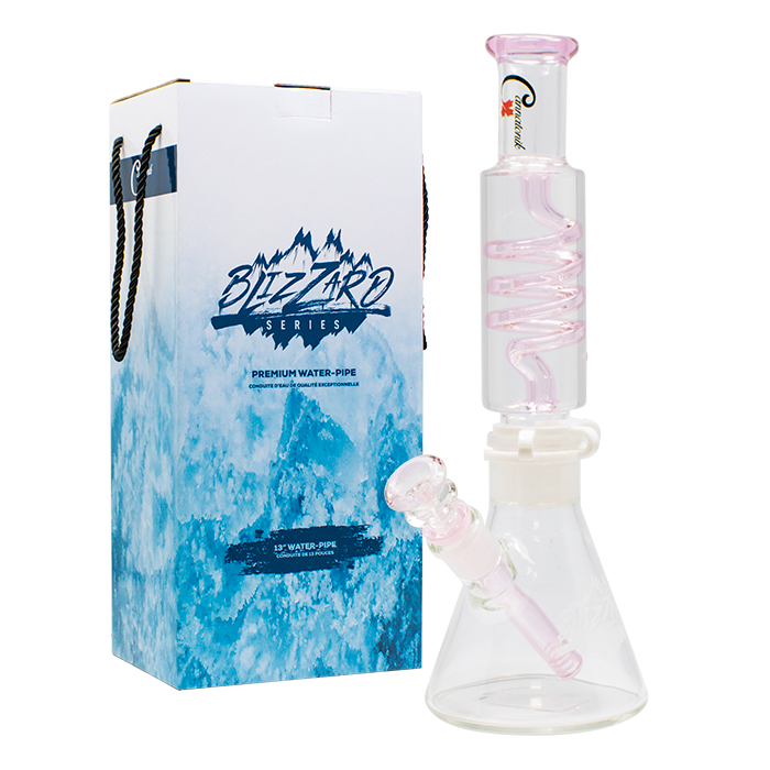 Pink Blizzard Series Freezable 13 Inches Glass Bong by Cannatonik