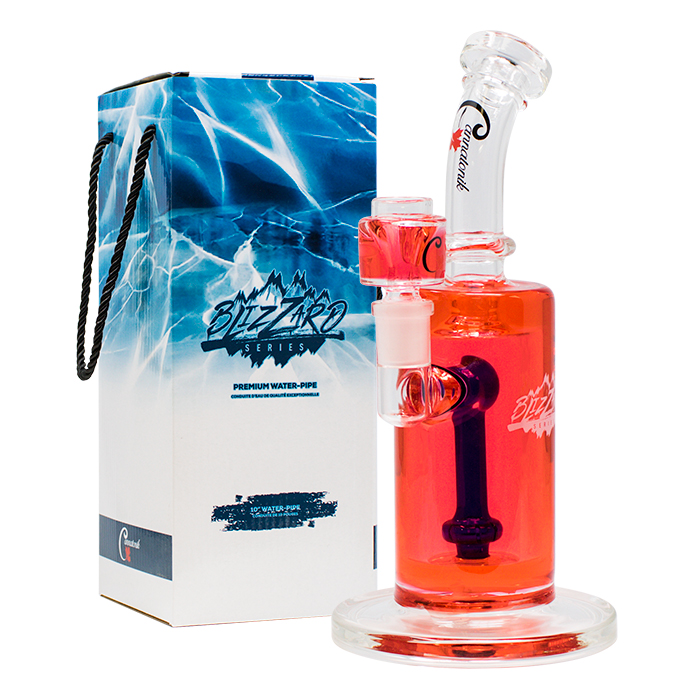 Red Blizzard Series Freezable 10 Inches Glass Bongs by Cannatonik
