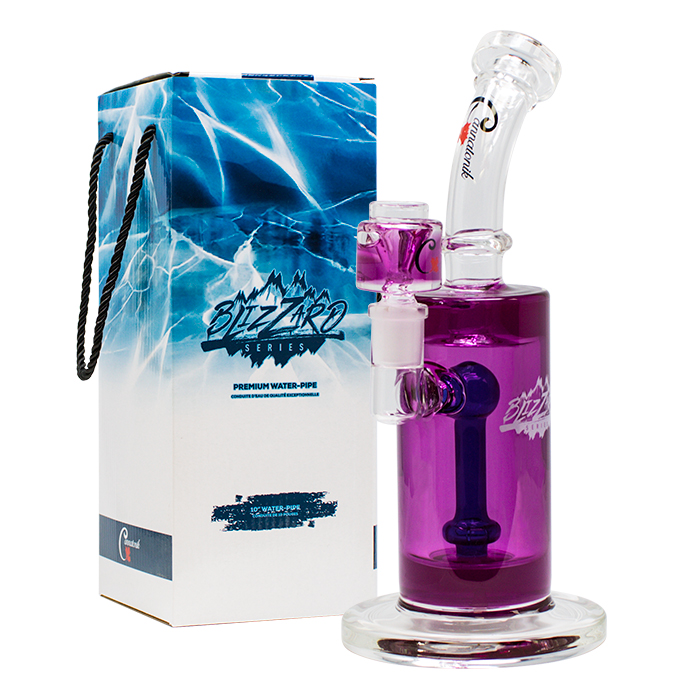 Purple Blizzard Series Freezable 10 Inches Glass Bongs by Cannatonik